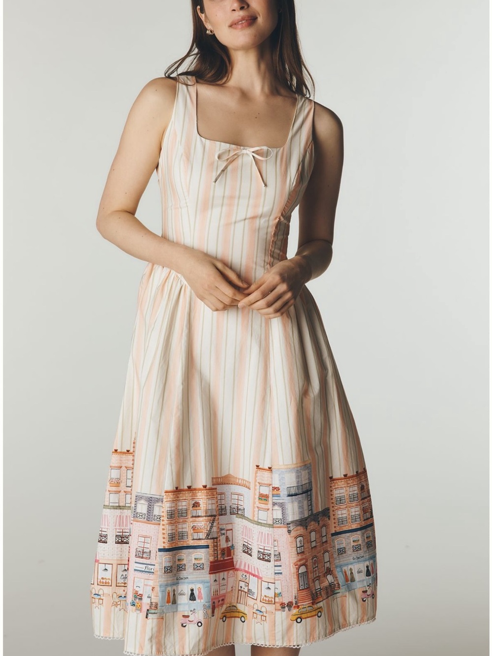 En Saison Athena Square Neck Midi Dress